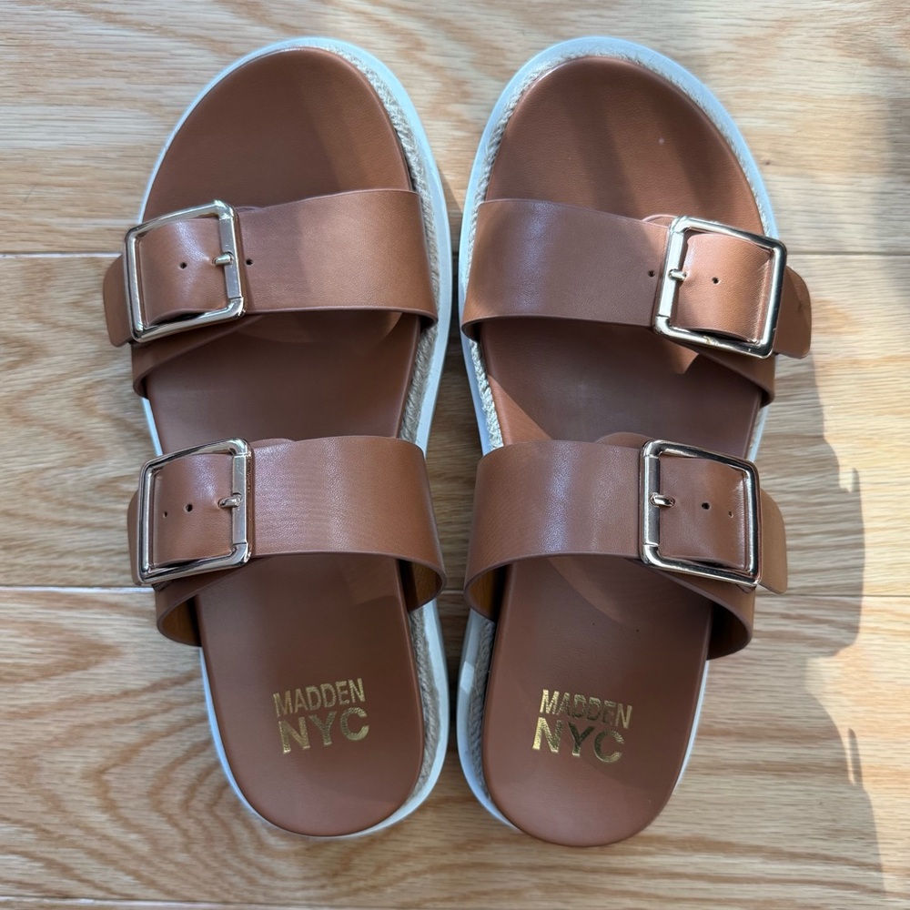 Madden NYC Platform Sandals – Size 8, Tan
